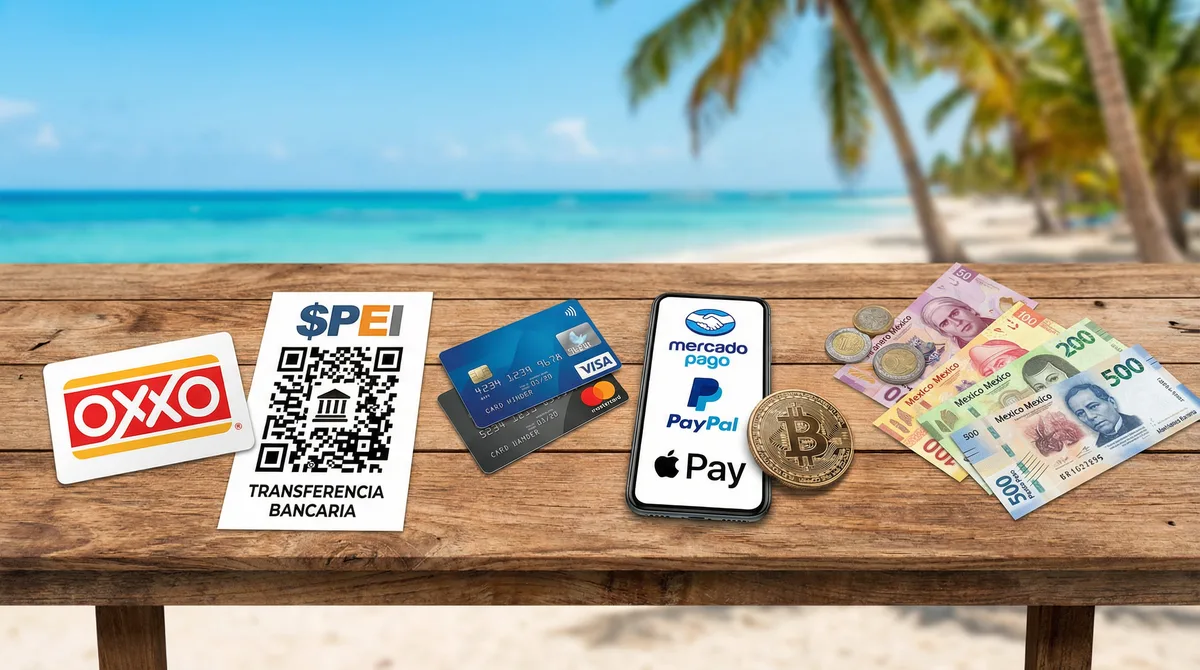 Métodos de pago México OXXO SPEI tarjetas
